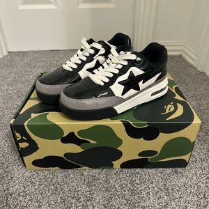Bape Black and White Star Sneakers